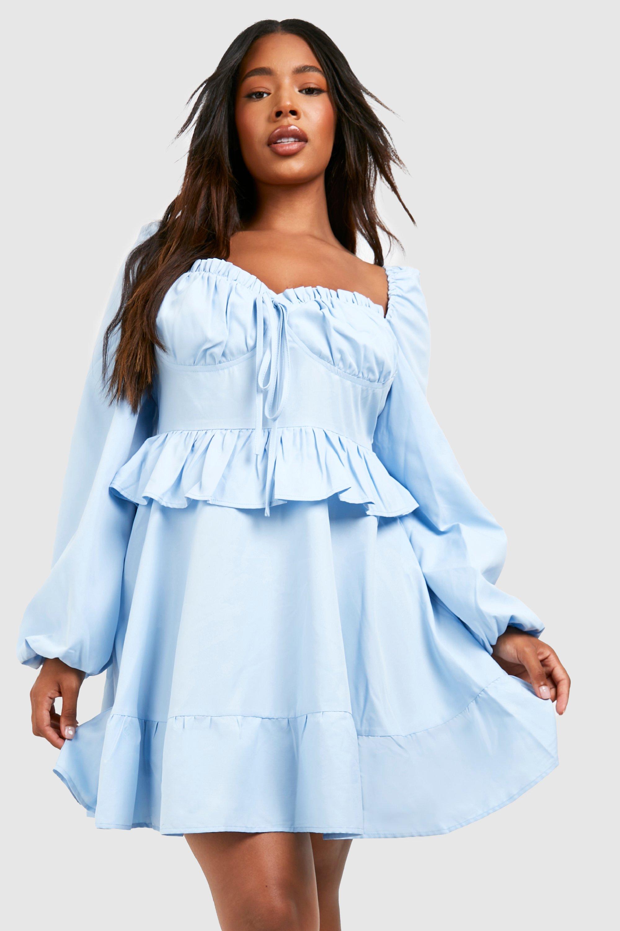 Boohoo sky shop blue dress